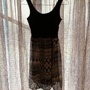 Black aztec(ish) print dress